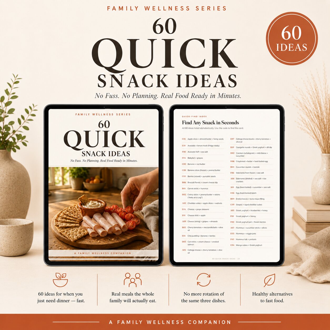 60 Quick Snack Ideas — cover